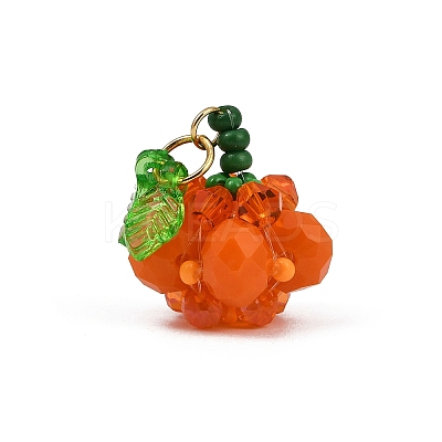Halloween Theme Glass Seed Beads Pendants PALLOY-MZ00776-02-1