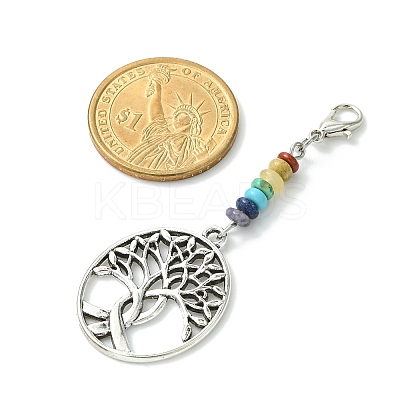 Alloy Tree of Life Pendant Decorations HJEW-JM01383-05-1
