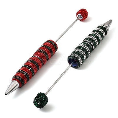 Polymer Clay Rhinestone Beadable Pen AJEW-B108-05-1