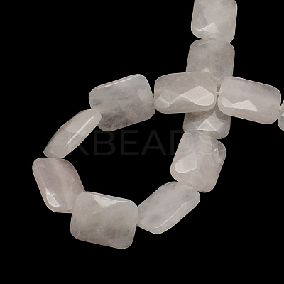 Faceted Rectangle Natural Rose Quartz Beads Strands G-R304-14-1