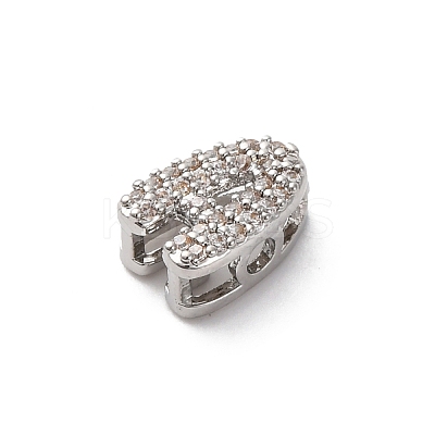 Brass Micro Pave Cubic Zirconia Beads KK-F895-19P-1