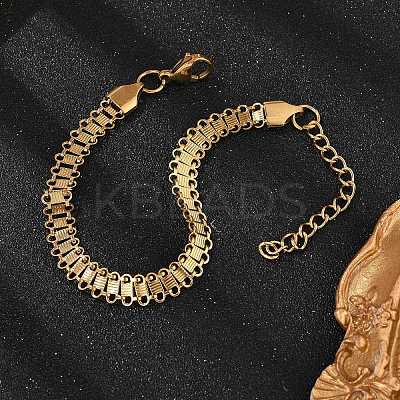667 Stainless Steel(Grade 201 Equivalent) Chain Bracelets BJEW-P351-01D-G-1