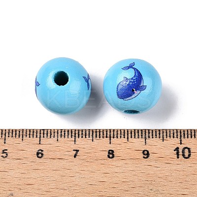 Natural Wood European Beads WOOD-S059-01P-1