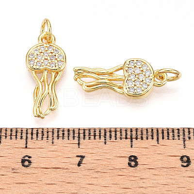 Brass Micro Pave Cubic Zirconia Pendants X-KK-N257-12G-1