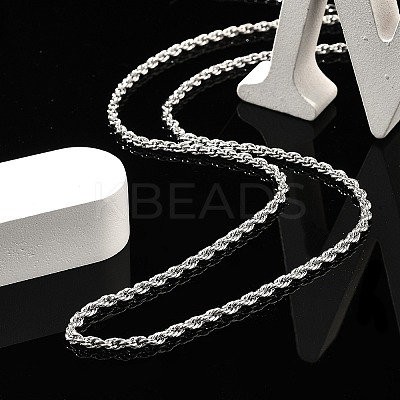 3mm Brass Rope Chain Necklaces for Men Women NJEW-G160-10P-1