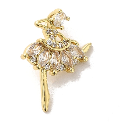Brass Cubic Zirconia Pendants KK-M278-12G-1