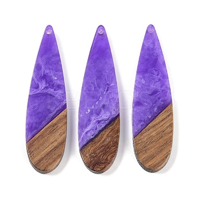 Resin & Wood Big Pendants WOOD-F015-08G-1