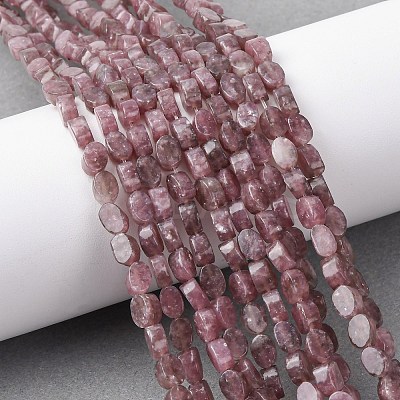 Natural Lepidolite/Purple Mica Stone Beads Strands G-H343-A01-01-1