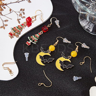 48Pcs 4 Styles Brass French Hooks with Coil and Ball KK-BBC0007-52-1