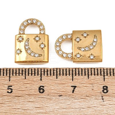 304 Stainless Steel Micro Pave Cubic Zirconia Pendants STAS-A132-05A-G-1