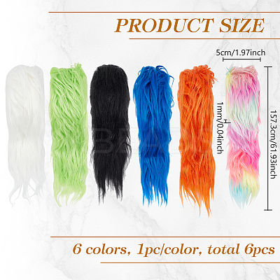 Imitation Hair Faux Fur Fabric DIY-WH0581-02B-1