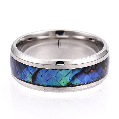 201 Stainless Steel Wide Band Finger Rings RJEW-T005-11-07-1