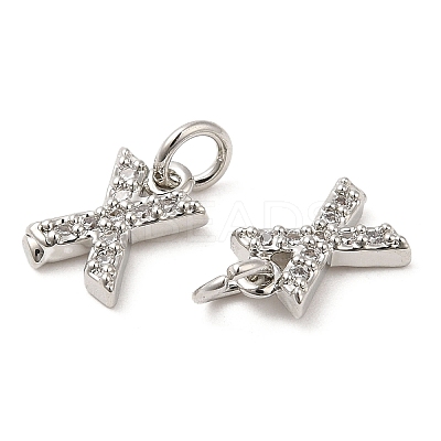 Brass Micro Pave Grade AAA Cubic Zirconia Charms ZIRC-P067-11P-X-NR-1