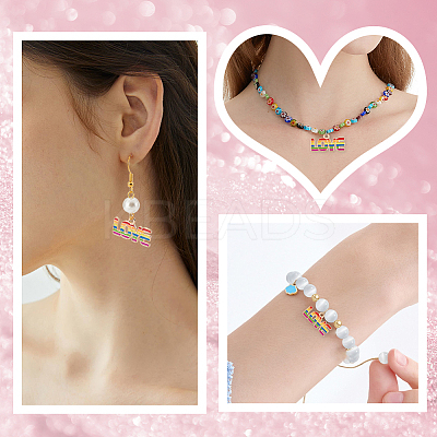 Rainbow Color Alloy Enamel Pendants ENAM-SC0003-95-1