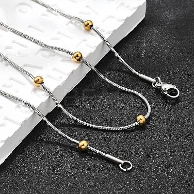 304 Stainless Steel Snake Chain Necklaces STAS-O099-39GP-1