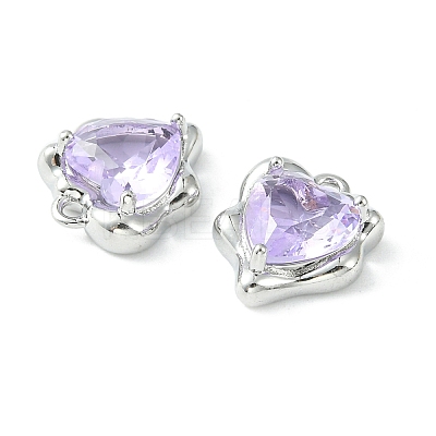 Brass Micro Pave Cubic Zirconia Charms KK-L208-06P-03-1