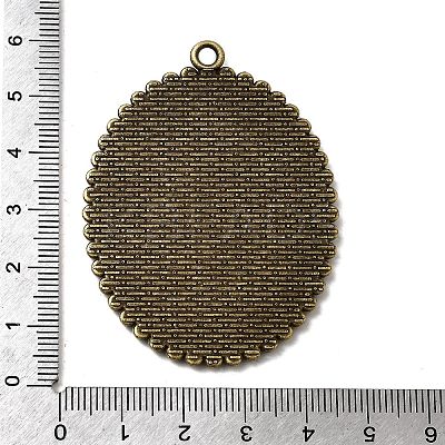 Vintage Tibetan Style Alloy Pendant Cabochon Bezel Settings TIBEP-M018-136AB-NF-1