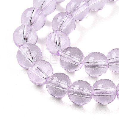 Baking Paint Transparent Glass Beads Strands DGLA-N006-8mm-05-1