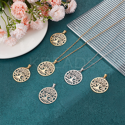 12Pcs 2 Colors 201 Stainless Steel Pendants STAS-UN0053-69-1