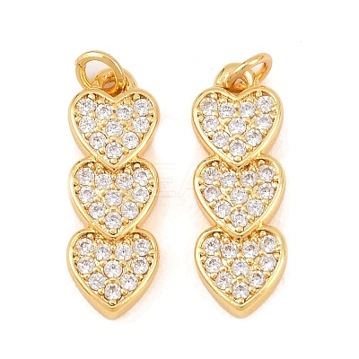 Brass Micro Pave Cubic Zirconia Pendants KK-F927-12F-G-1