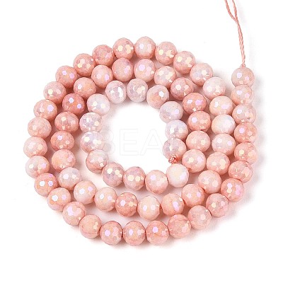 Anti-Tarnish Electroplate Glass Beads Strands GLAA-N056-6mm-07-1