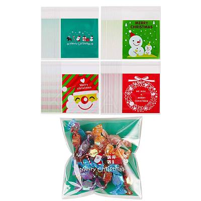 400 Pcs 4 Styles Self-Adhesive Christmas Candy Bags JX061A-1