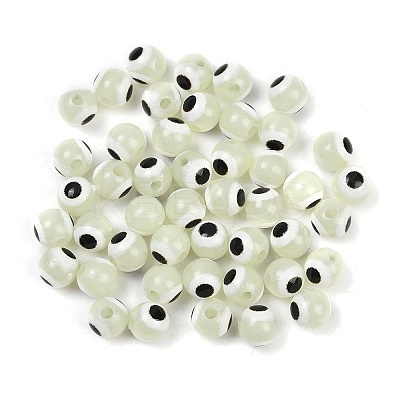 Luminous & Printed Opaque Acrylic Beads LACR-G050-01-1