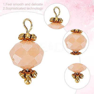 180Pcs 9 Colors Faceted Rondelle Glass Charms PALLOY-GO00008-1