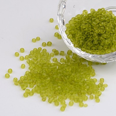 8/0 Frosted Round Glass Seed Beads X-SEED-A008-3mm-M4-1