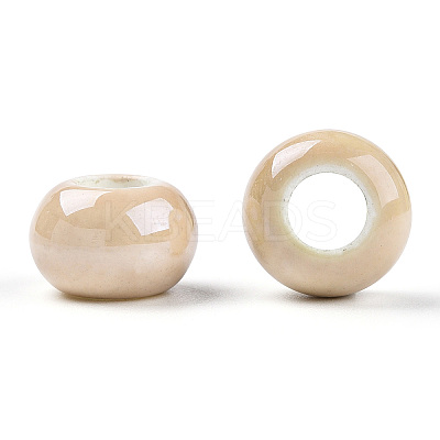 Glazed Porcelain Rondelle Beads PORC-Q219-13x9-F13-1