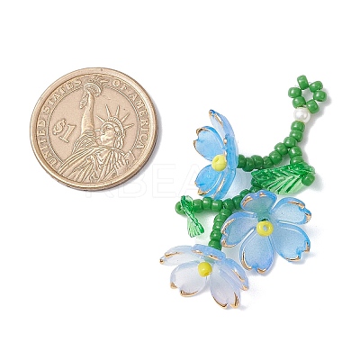 Acrylic Flower Pendants PALLOY-TA00252-1