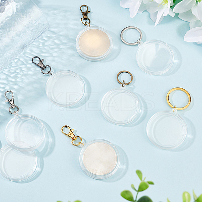 2 Sets 2 Style Commemorative Coin Acrylic Pendant Keychain Sets KEYC-FG0001-08-1