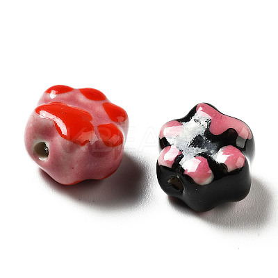Handmade Printed Porcelain Beads X1-PORC-F005-02-1