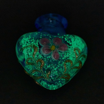 Handmade Luminous Lampwork  Perfume Bottle Pendants LAMP-P044-L-1
