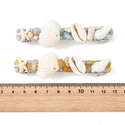 4Pcs 4 Styles Natural Shell Hair Barrettes PHAR-TA000013-1