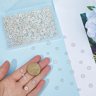 500Pcs 5 Styles Alloy Daisy Spacer Beads FIND-SP0002-22B-1