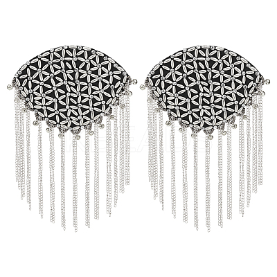 2Pcs Detachable Iron Tassel Epaulettes AJEW-FH0006-25P-1