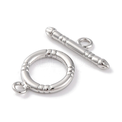 Rack Plating Eco-Friendly Brass Toggle Clasps KK-S403-16P-1