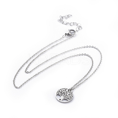 Stainless Steel Pendants Necklaces NJEW-JN02420-1