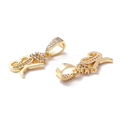 Eco-Friendly Brass Micro Pave Cubic Zirconia Pendants KK-K265-01G-K-1