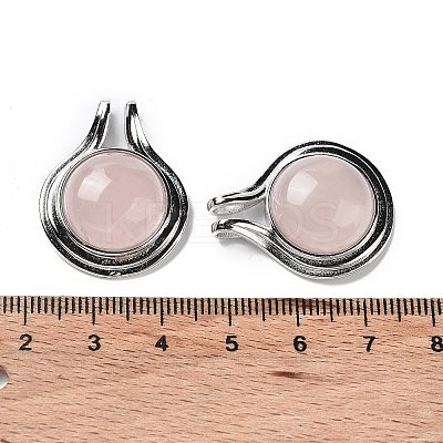 Natural Rose Quartz Pendants G-M405-06P-03-1
