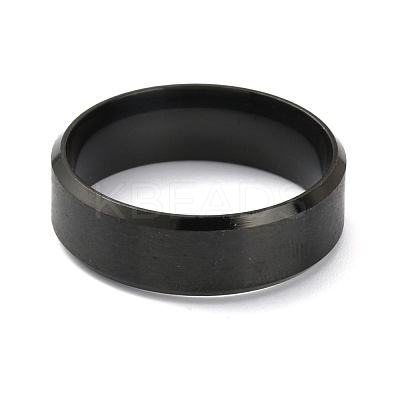 201 Stainless Steel Plain Band Ring for Men Women RJEW-WH0010-06H-MB-1