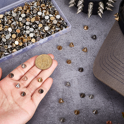 450Pcs 3 Colors Resin Spikes Screwback Studs RESI-PH0002-52-1