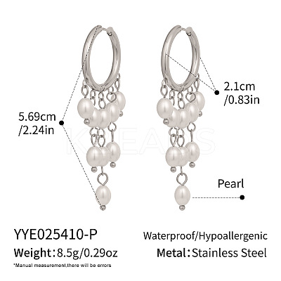 304 Stainless Steel Oval Chandelier Earrings DG6288-2-1