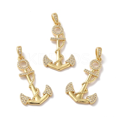 Rack Plating Brass Micro Pave Cubic Zirconia Pendants KK-A160-08G-1
