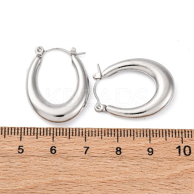 Non-Tarnish 304 Stainless Steel Chunky Oval Hoop Earrings for Women LS-EJEW-F283-08P-1-1