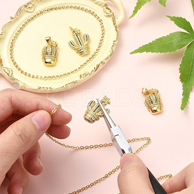 4Pcs 2 Style Rack Plating Brass Micro Pave Cubic Zirconia Pendants KK-CJ0002-76-1