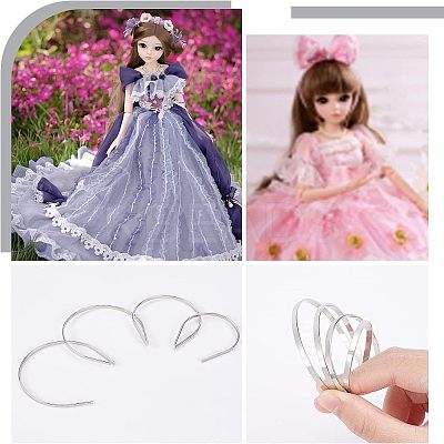 24Pcs 4 Style Iron Dolls Hair Hoop DIY-FG0002-74-1