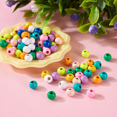 100Pcs 10 Colors Spray Painted Alloy Beads FIND-TA0003-08-1