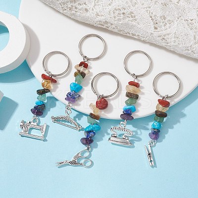 Tibetan Style Zinc Alloy Keychains KEYC-JKC00728-1